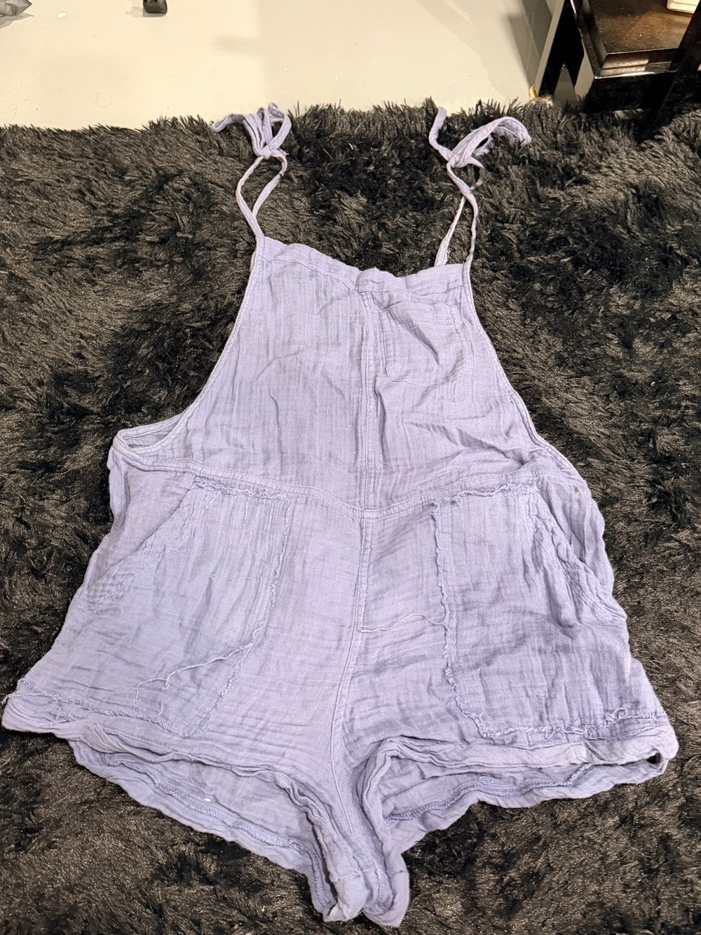 Abercrombie blue Tie-Shoulder Gauze Romper